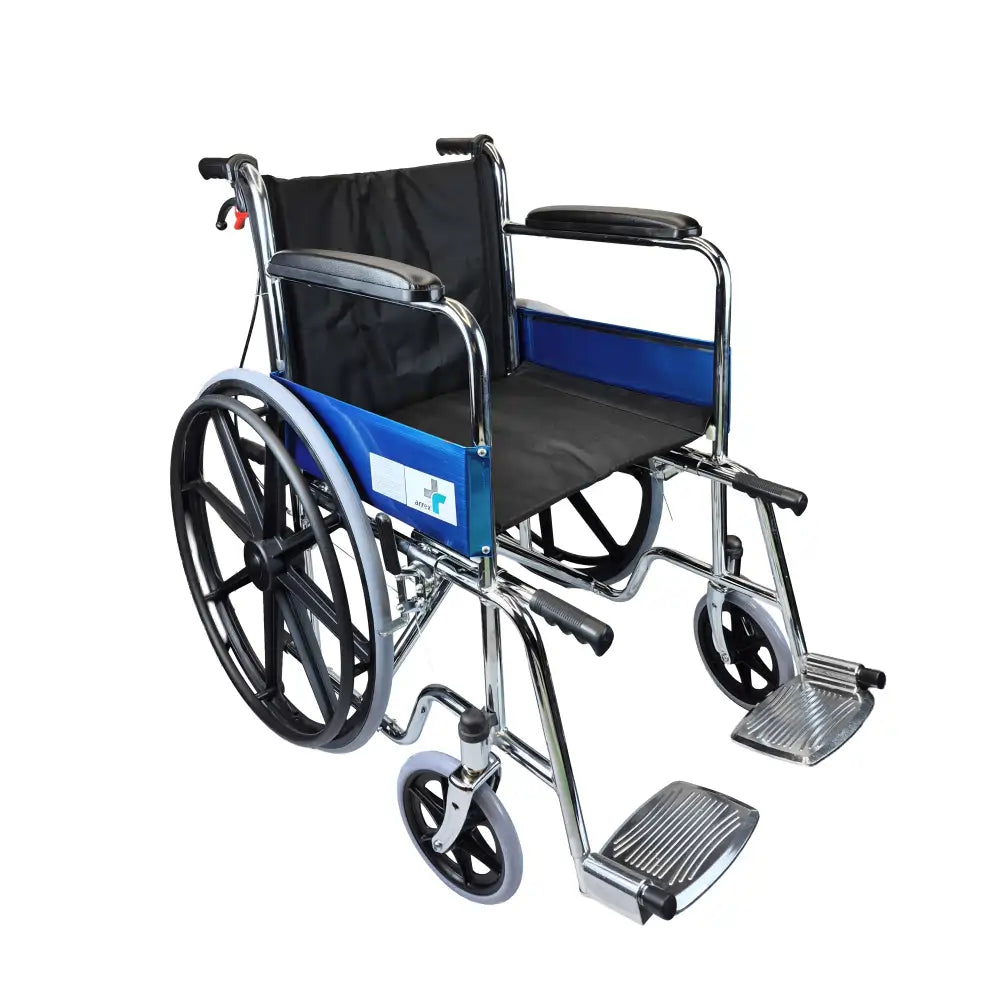 Tommy Plus Basic Steel Wheelchair with Mag Wheels & Attendant Brake