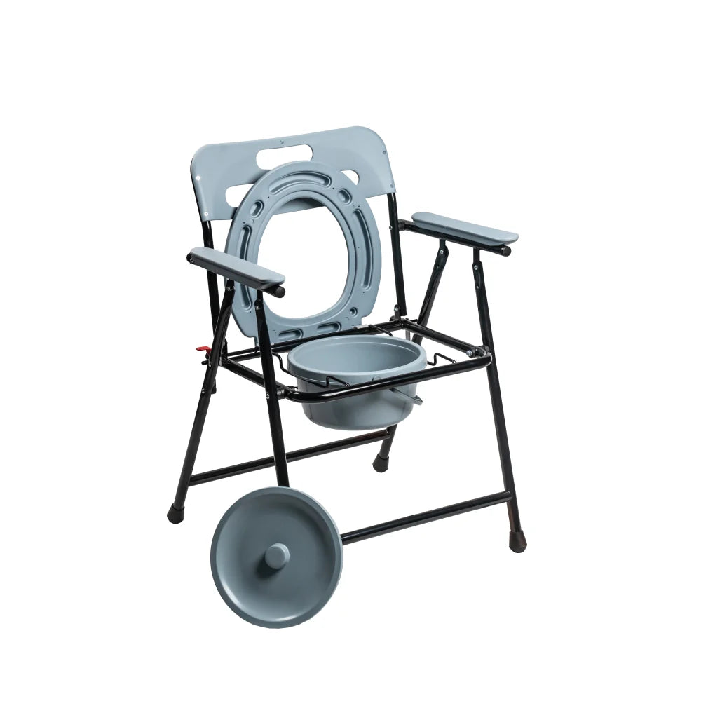 ARREX V30 COMMODE CHAIR: COMFORTABLE, FOLDABLE, CONVENIENT STORAGE, ATTACHED POT