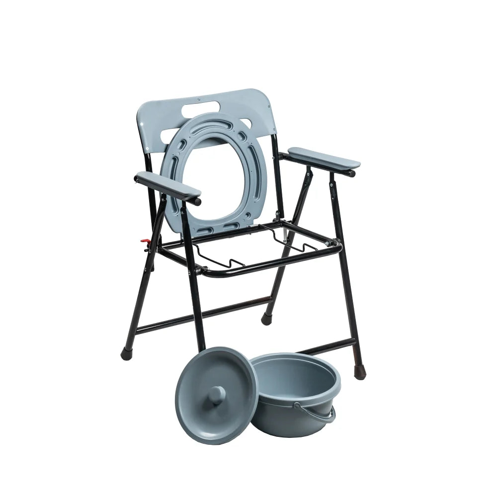 bombay surgical arrex v30 commode chair: comfortable, foldable, convenient storage, attached pot