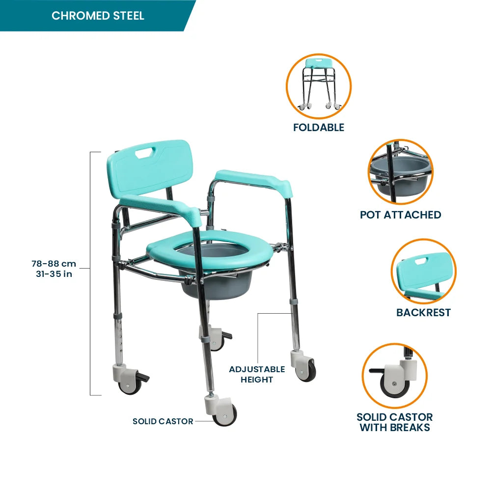 bombay surgical arrex vp120 premium commode wheelchair