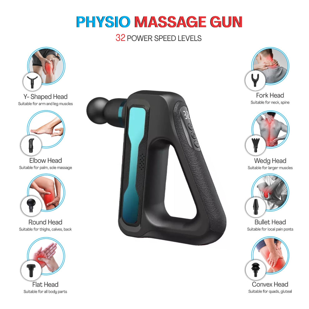 STAR PHYSIO MASSAGE GUN WITH 8 ATTACHMENTS