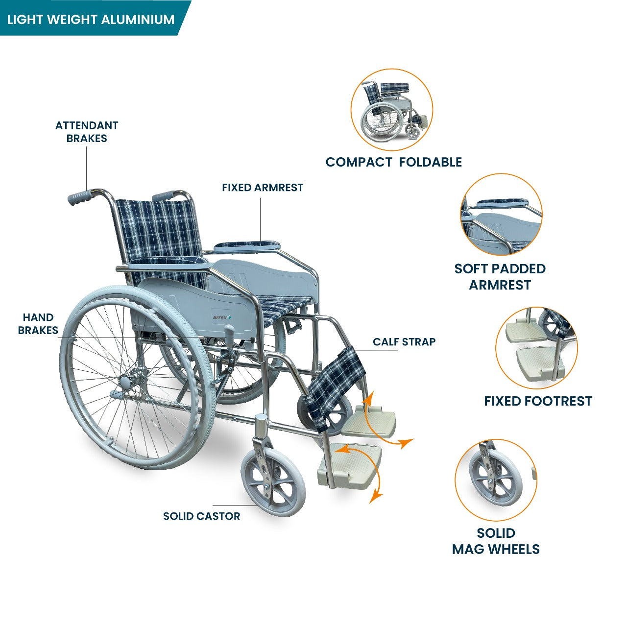 bombay surgical arrex joel basic aluminum wheelchair