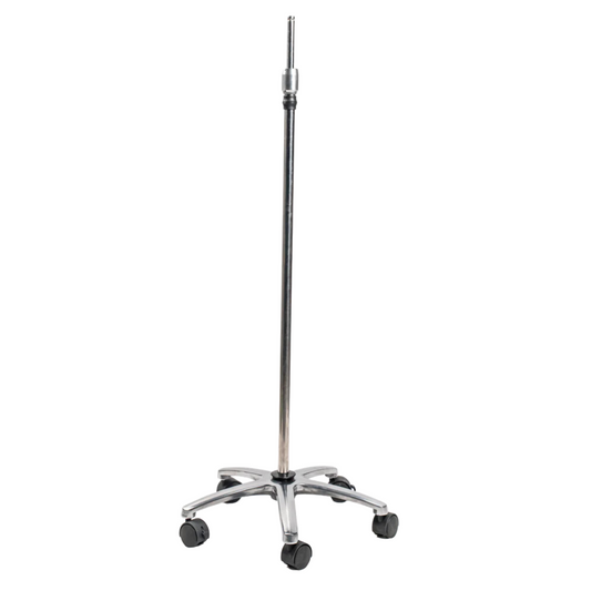 bombay surgical noah ss 20 saline stand, rolling wheels, comes with two hooks