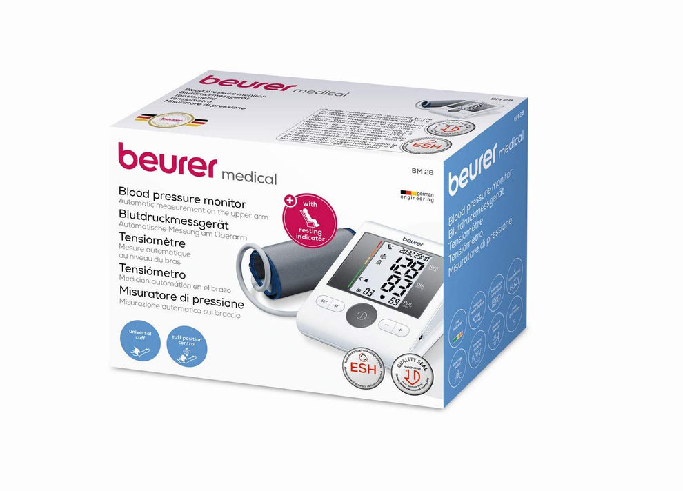 BEURER UPPER ARM BLOOD PRESSURE MONITOR WITH ADAPTOR - BM 28