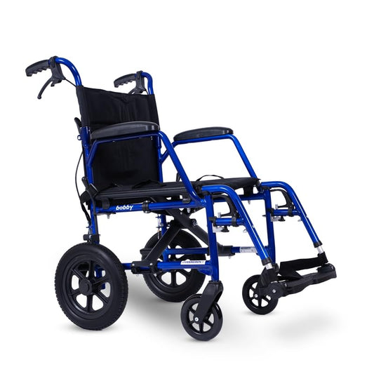 VERMEIREN Bobby Foldable Travel Wheelchair, Sturdy Frame, Light Weight & Foldable, Kids & Seniors, Upto120Kg Weight Capacity - Belgium Technology, Made in India
