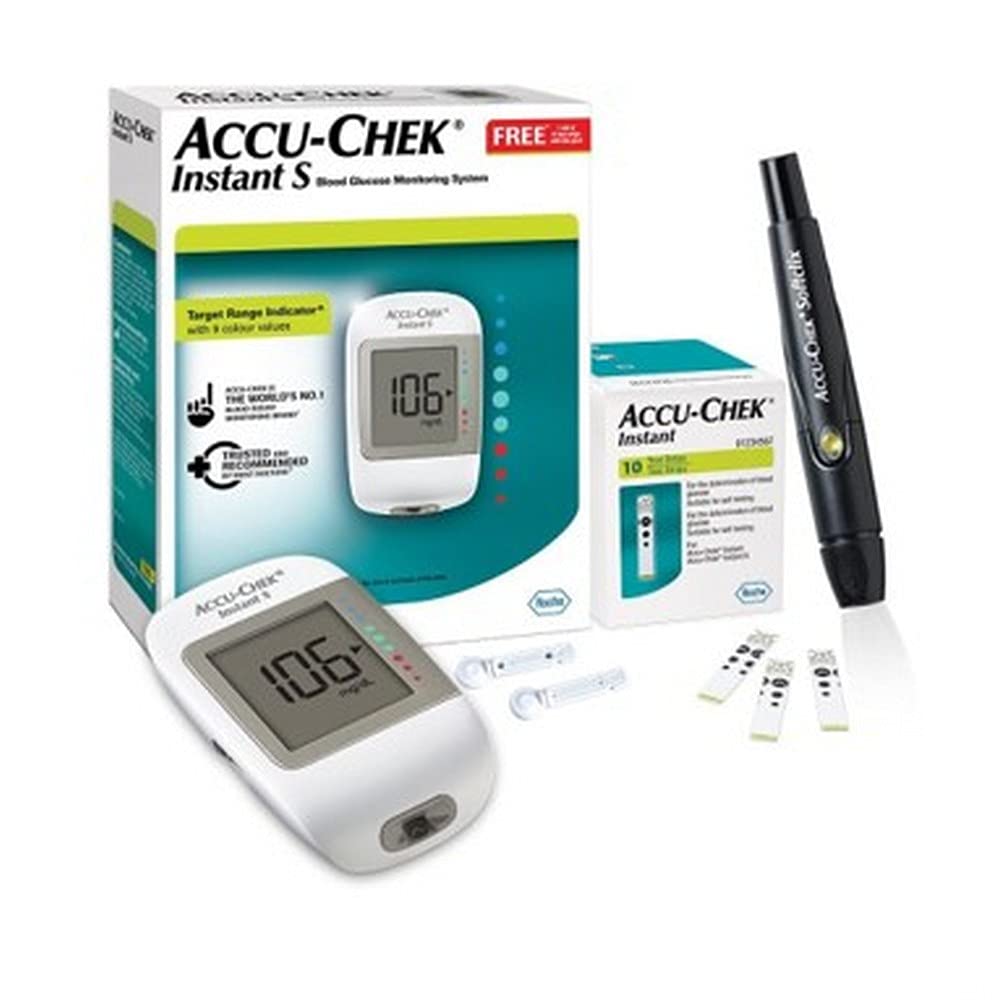 Accu-chek instant s blood glucose glucometer kit 