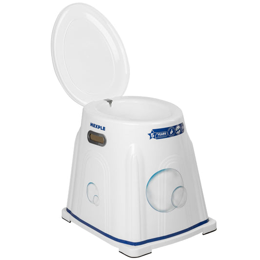 MEXPLE Xumo200 Heavy Duty Portable Indian Toilet To Western Toileting | Indian Toilet Commode Stool | Portable Toilet Seat For Adult, elderly, Handicap People (White)