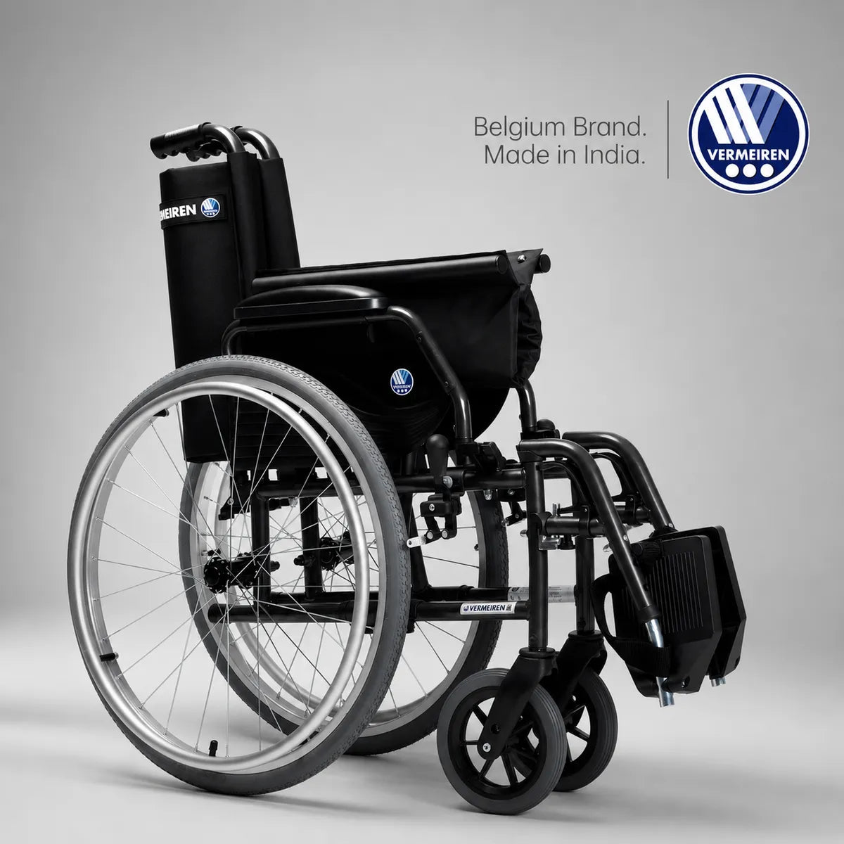 VERMEIREN Jazz S50 Premium Foldable Manual Wheelchair with Adjustable Armrests | 130 kg Capacity