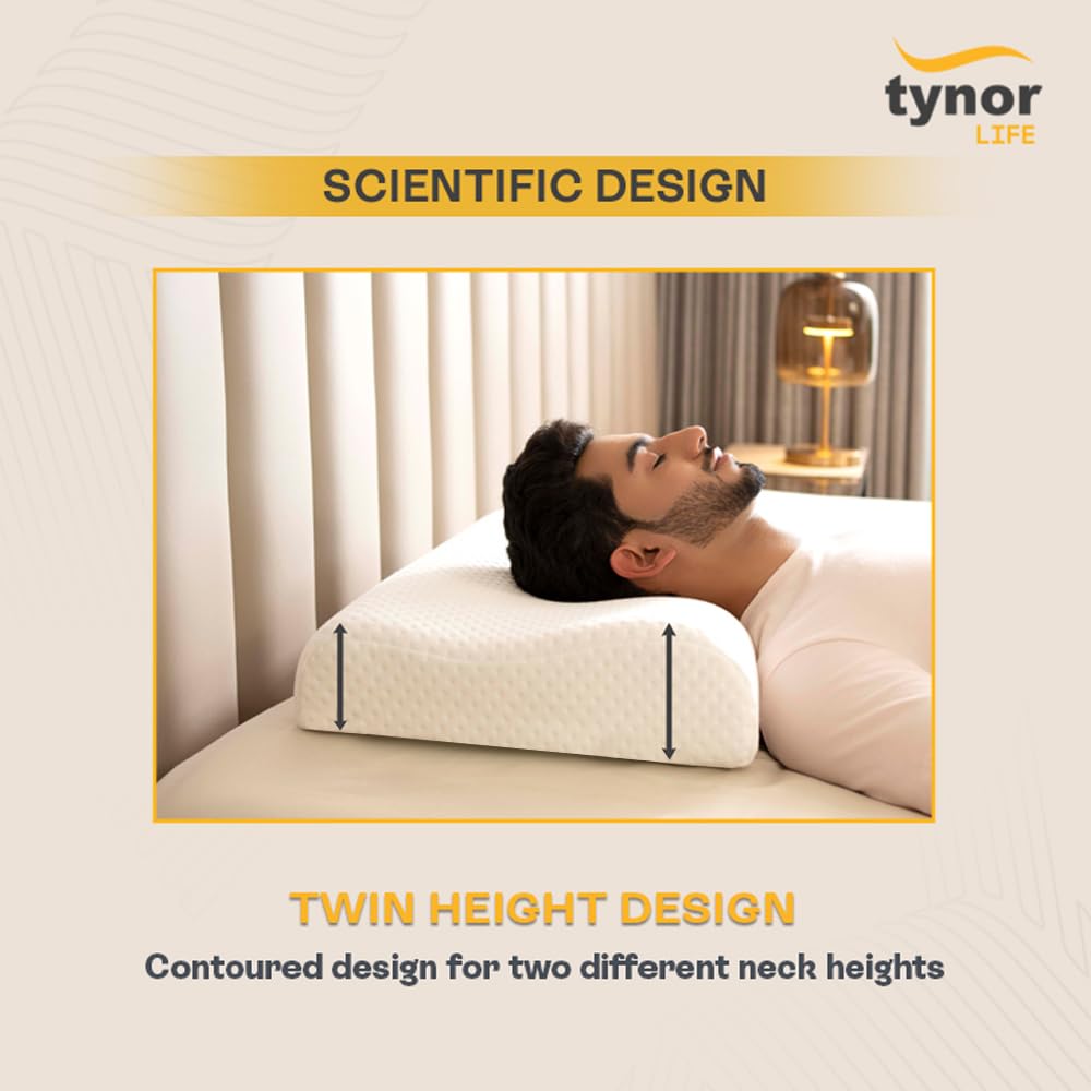 CONTOURED CERVICAL PILLOW MEMORY FOAM, BLUE TYNOR B-29