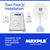 MEXPLE Xumo200 Heavy Duty Portable Indian Toilet To Western Toileting | Indian Toilet Commode Stool | Portable Toilet Seat For Adult, elderly, Handicap People (White)