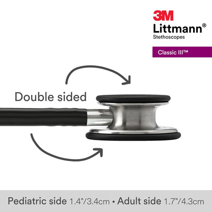 3M LITTMANN CLASSIC III MONITORING STETHOSCOPE, BLACK TUBE, 27 INCH, 5620