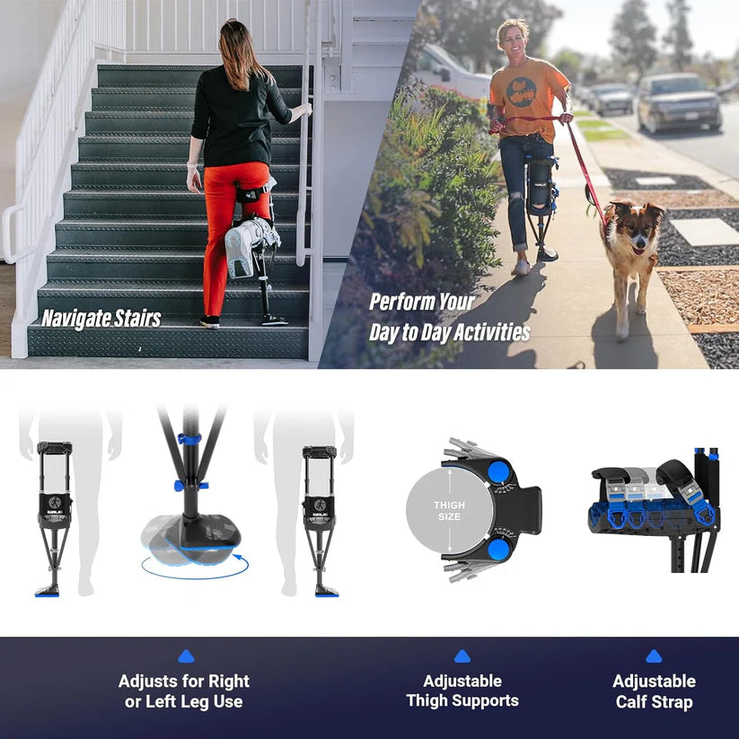 iWALK 3.0 Hands Free Knee Crutch Alternative for Foot, Ankle & Lower Leg Injuries