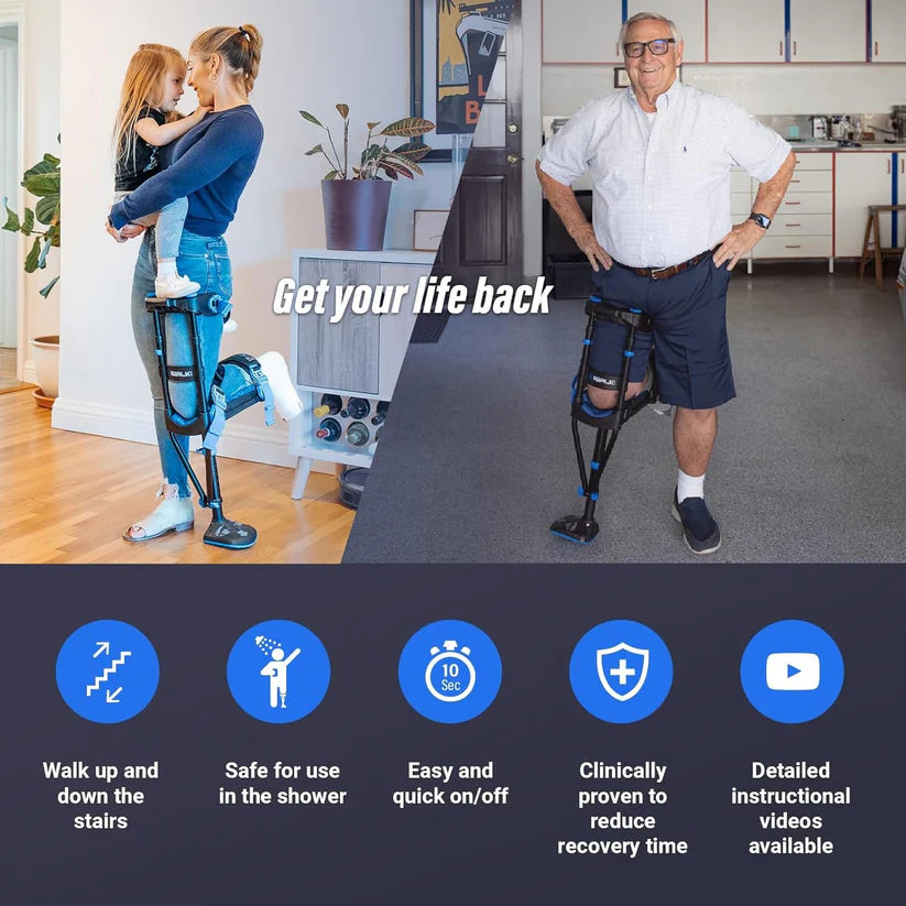 iWALK 3.0 Hands Free Knee Crutch Alternative for Foot, Ankle & Lower Leg Injuries