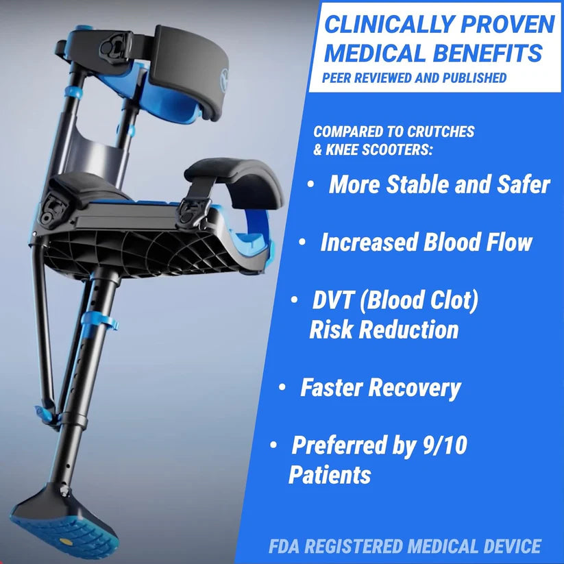 iWALK 3.0 Hands Free Knee Crutch Alternative for Foot, Ankle & Lower Leg Injuries