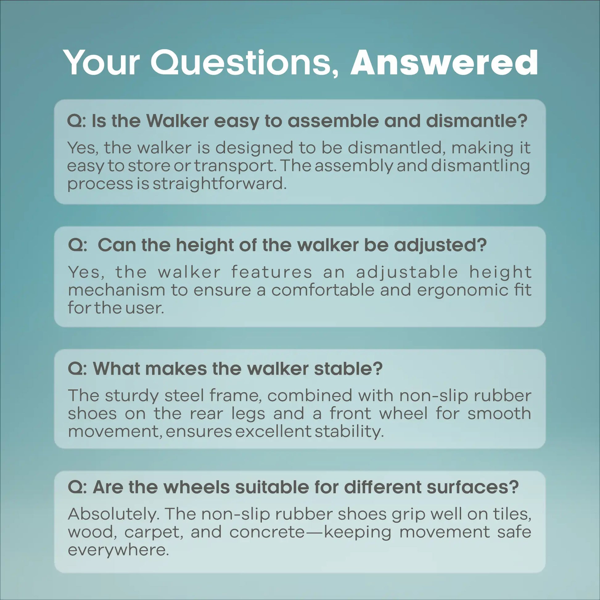 ARREX MC20 Walker Dismantlable, Adjustable height