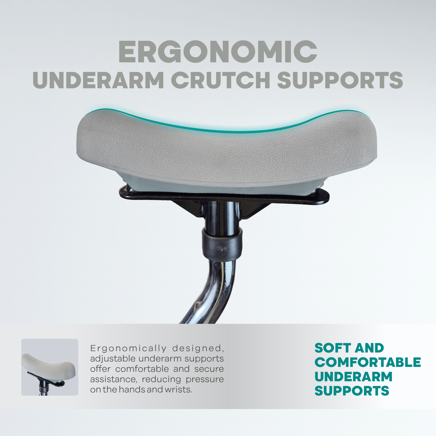 ARREX MP20 walking aids, steel frame, underarm crutches, all rolling wheels, castor with brakes