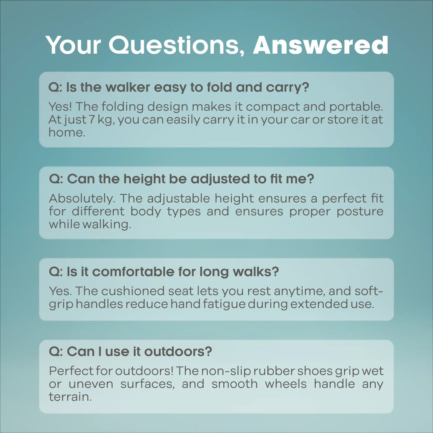 Adjustable Folding Walker with Front Wheels & Cushion Seat Arrex M10