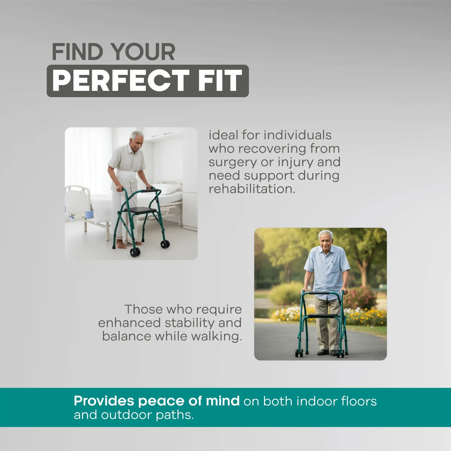 Adjustable Folding Walker with Front Wheels & Cushion Seat Arrex M10
