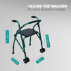 Adjustable Folding Walker with Front Wheels & Cushion Seat Arrex M10