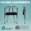 Adjustable Folding Walker with Strong Cloth Seat for Adults Arrex M20