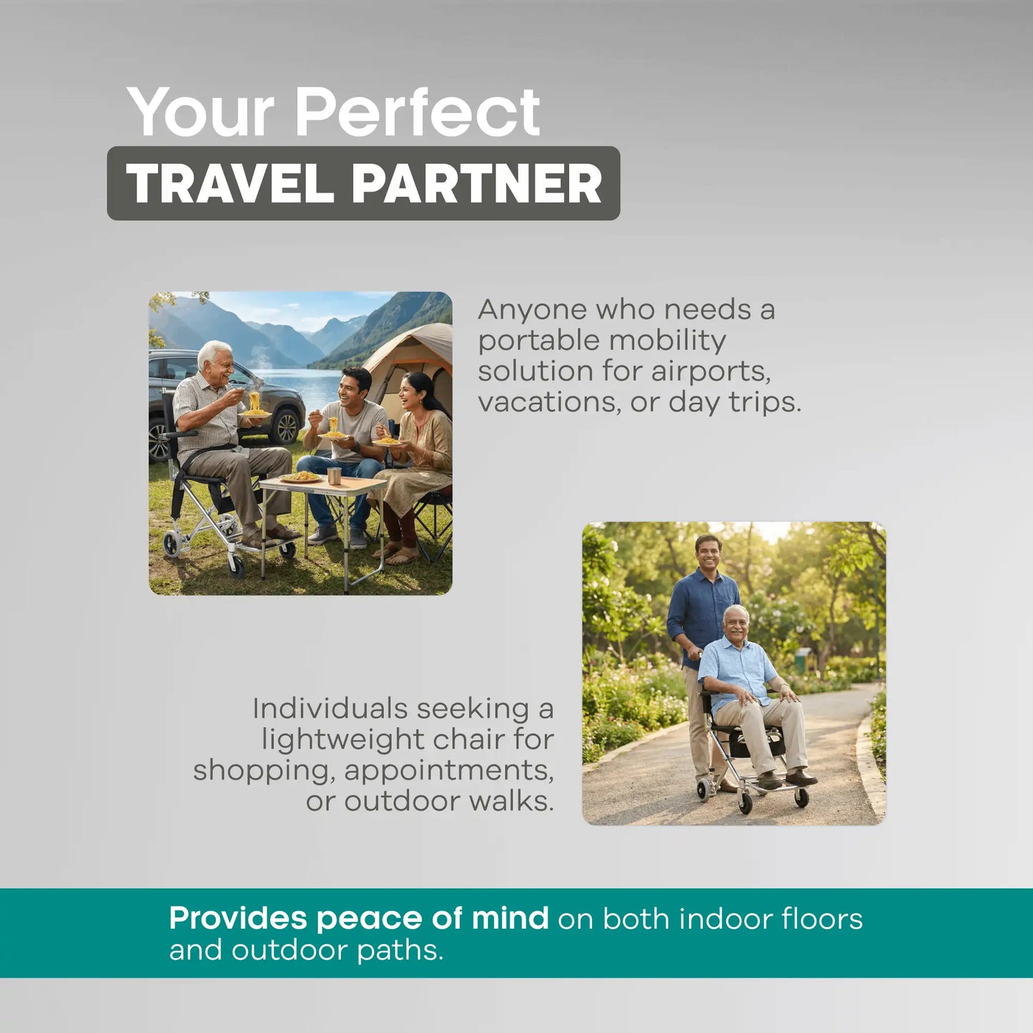 Compact Ultra-Light Foldable Aluminum Wheelchair with Safety Belt Arrex Airlift