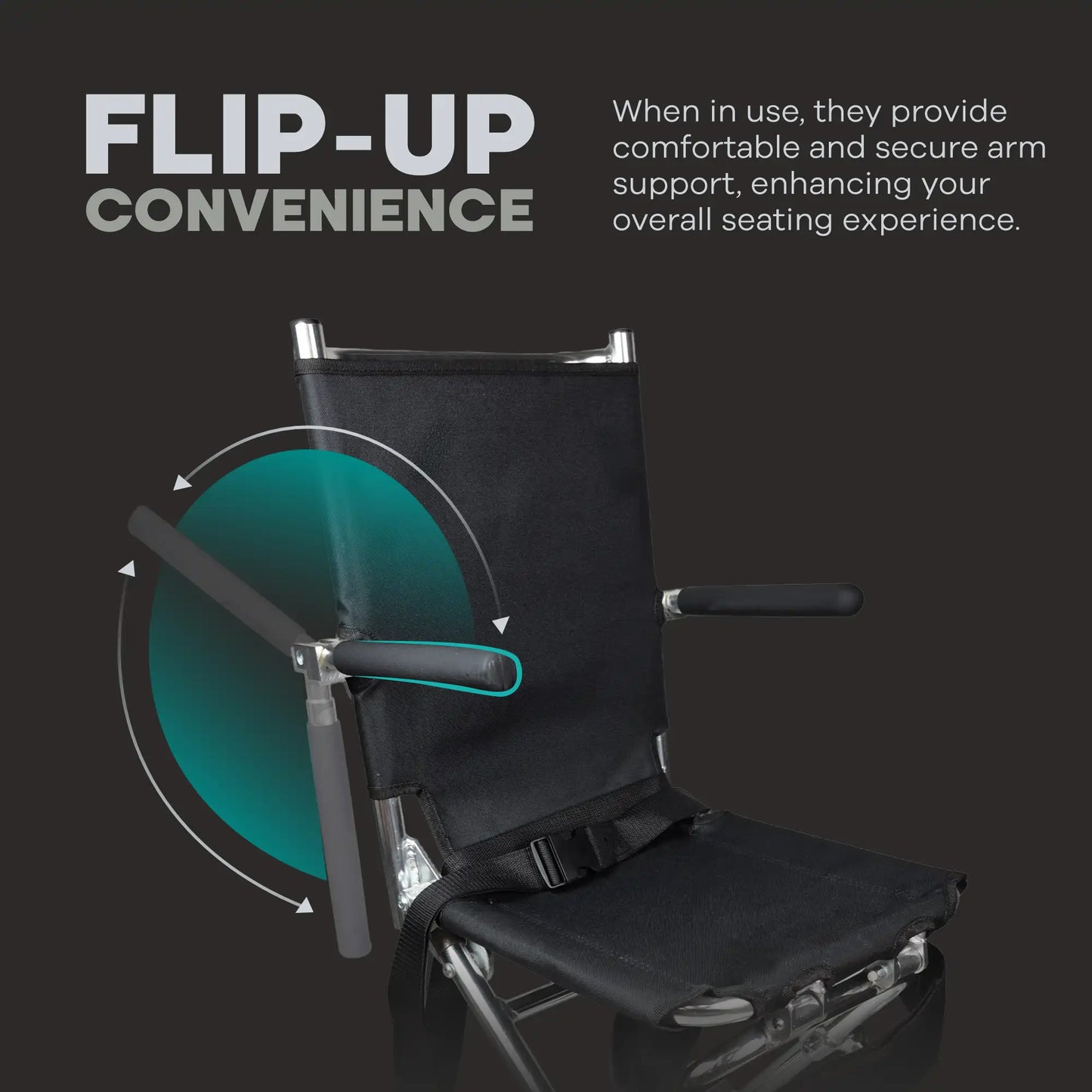 Compact Ultra-Light Foldable Aluminum Wheelchair with Safety Belt Arrex Airlift
