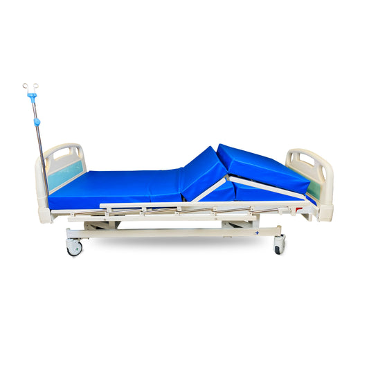 ARREX AMADO 3-FUNCTION MANUAL BED WITH INCLUDED MATTRESS - 150KG LOAD CAPACITY