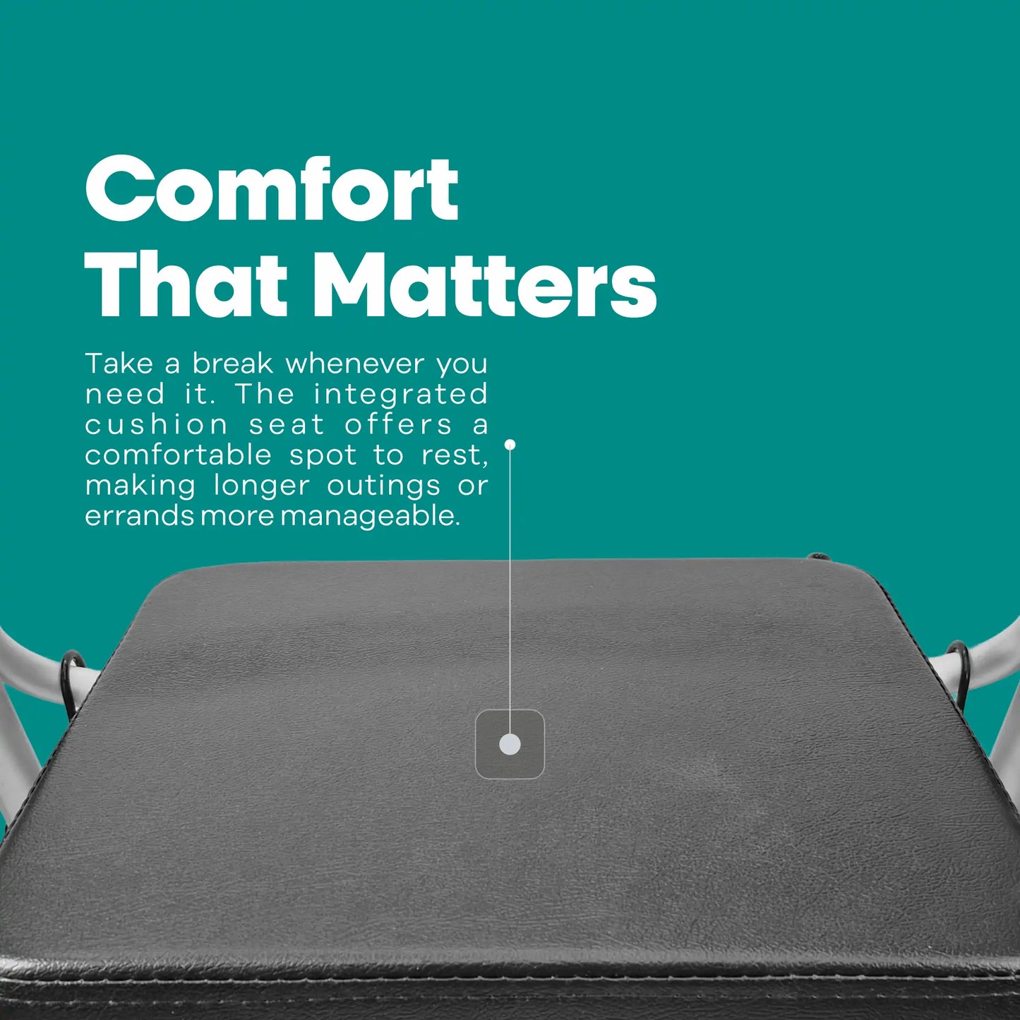 Arrex MR50 rollator - brakes with lock, mag wheels, back support, cushion seat