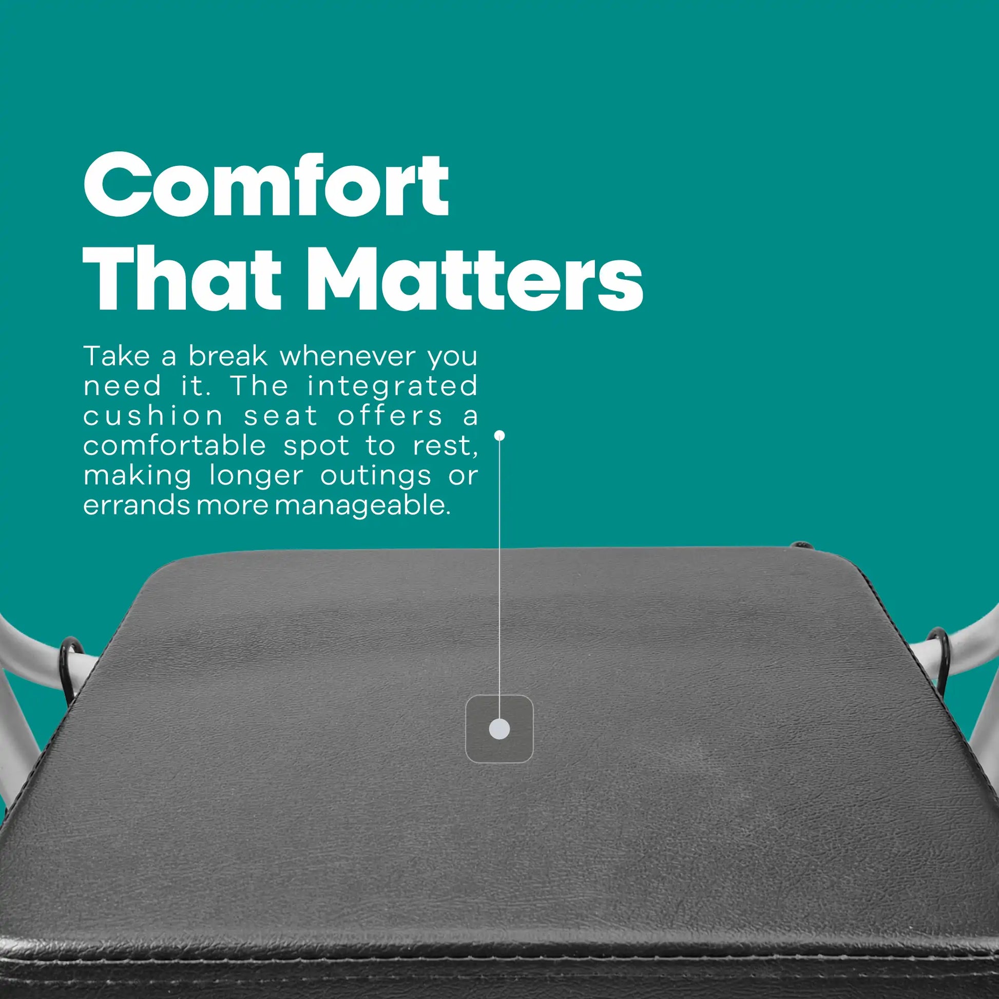 Arrex MR50 rollator - brakes with lock, mag wheels, back support, cushion seat