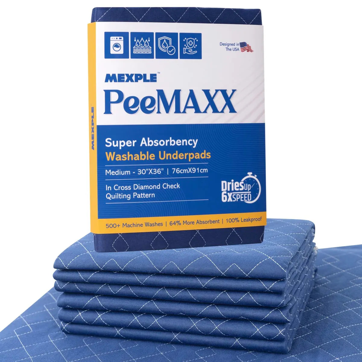 PeeMAXX Adult Reusable Washable Underpad | 4-Layer Waterproof Bed Protection Pad for Incontinence