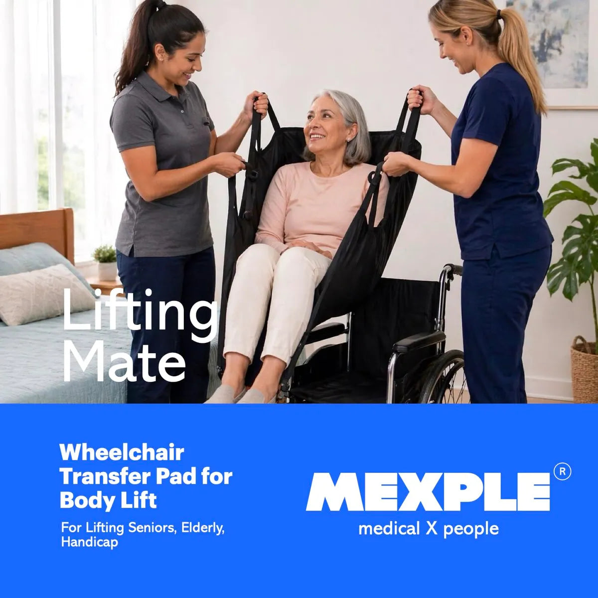 Lifting Mate Patient Lift Transfer Sling | Patient Transfer Sling with Safety Harness | Up to 130 kg