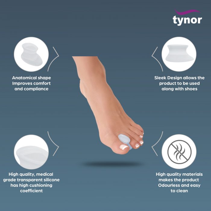 Silicone Toe Separators for Alignment & Bunion Relief TYNOR K-04