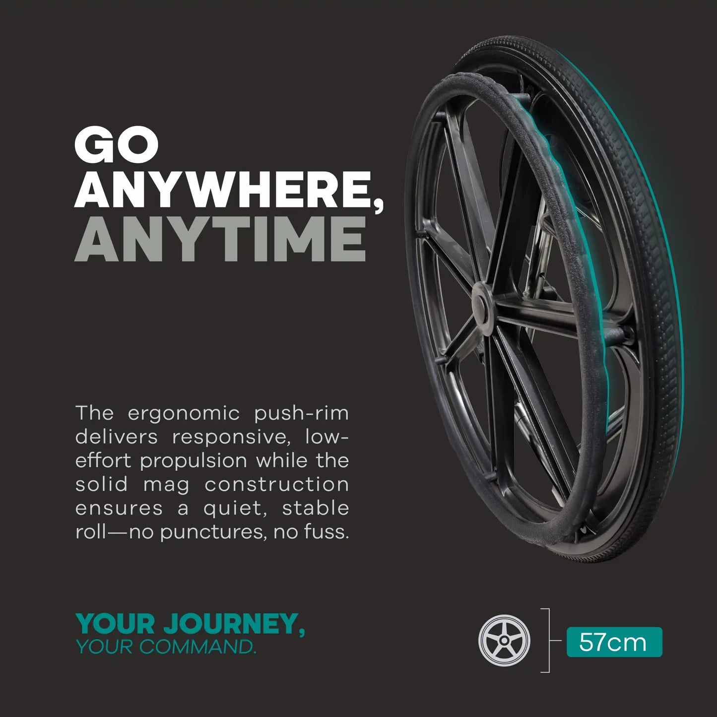 Foldable Steel Wheelchair with Solid Mag Wheels Arrex Beta