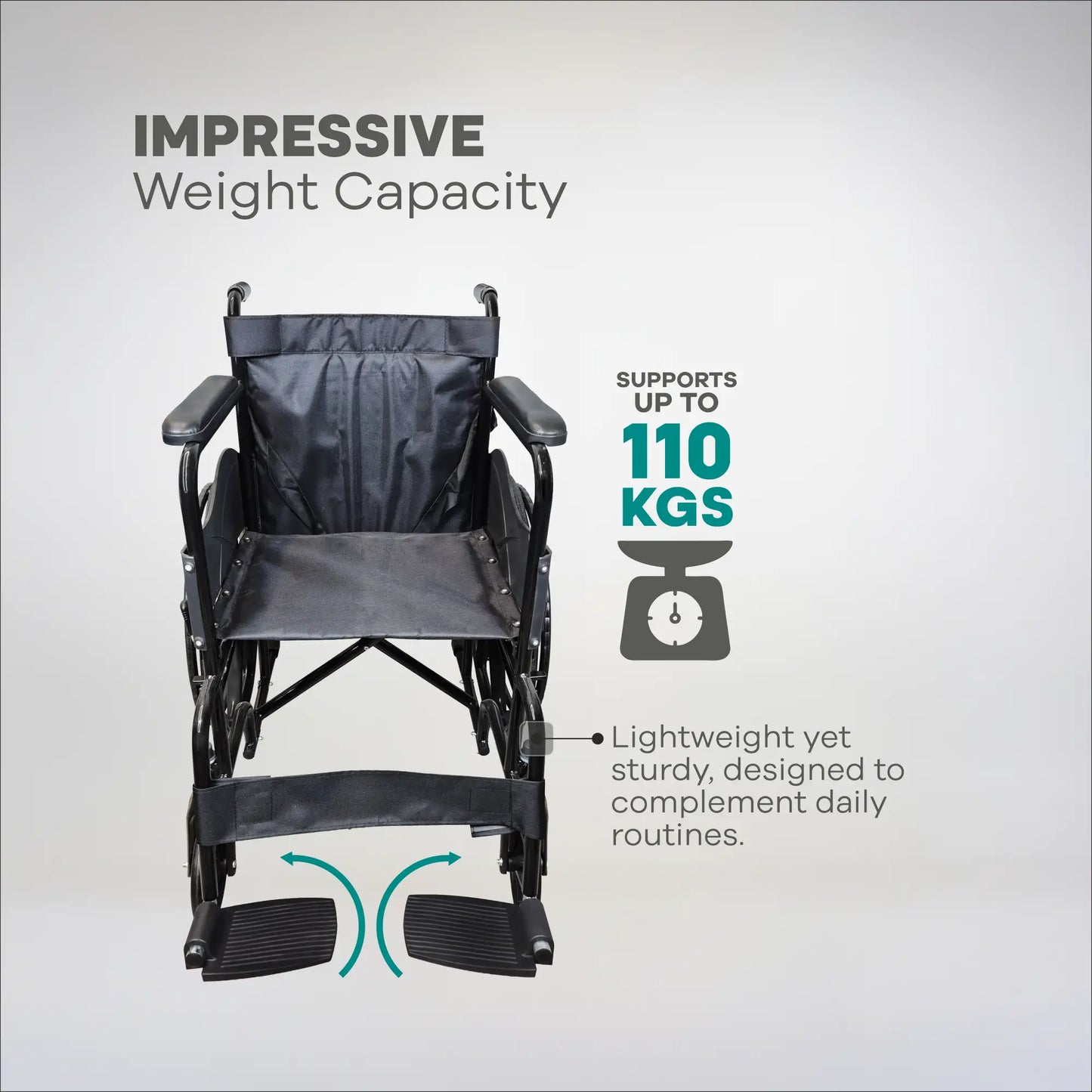 Foldable Steel Wheelchair with Solid Mag Wheels Arrex Beta