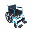 Basic Foldable Steel Wheelchair with Solid Mag Wheels Arrex Beta Blue