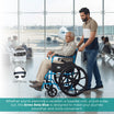 Basic Foldable Steel Wheelchair with Solid Mag Wheels Arrex Beta Blue