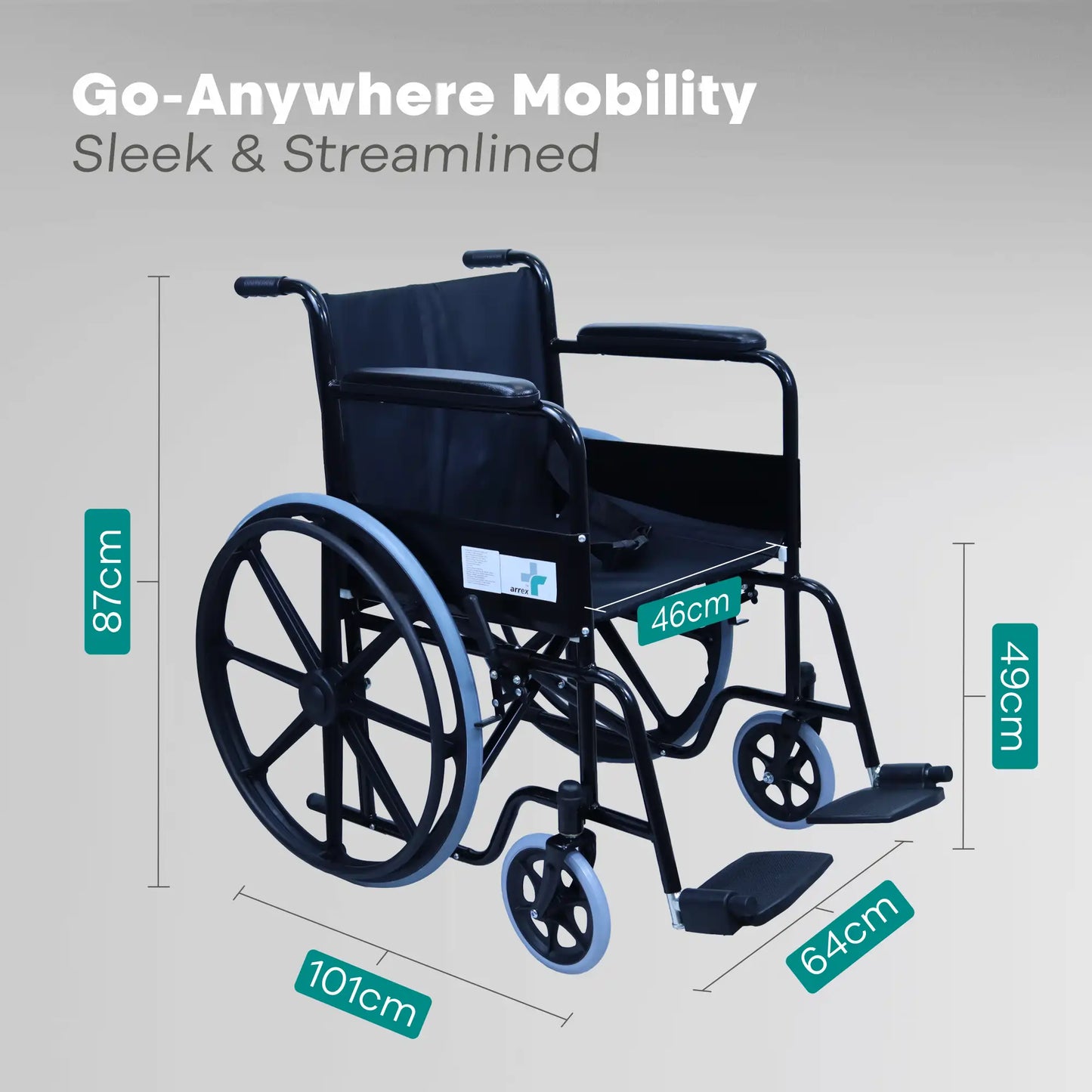 Foldable Steel Wheelchair with Mag Wheels Arrex Boxer Pro