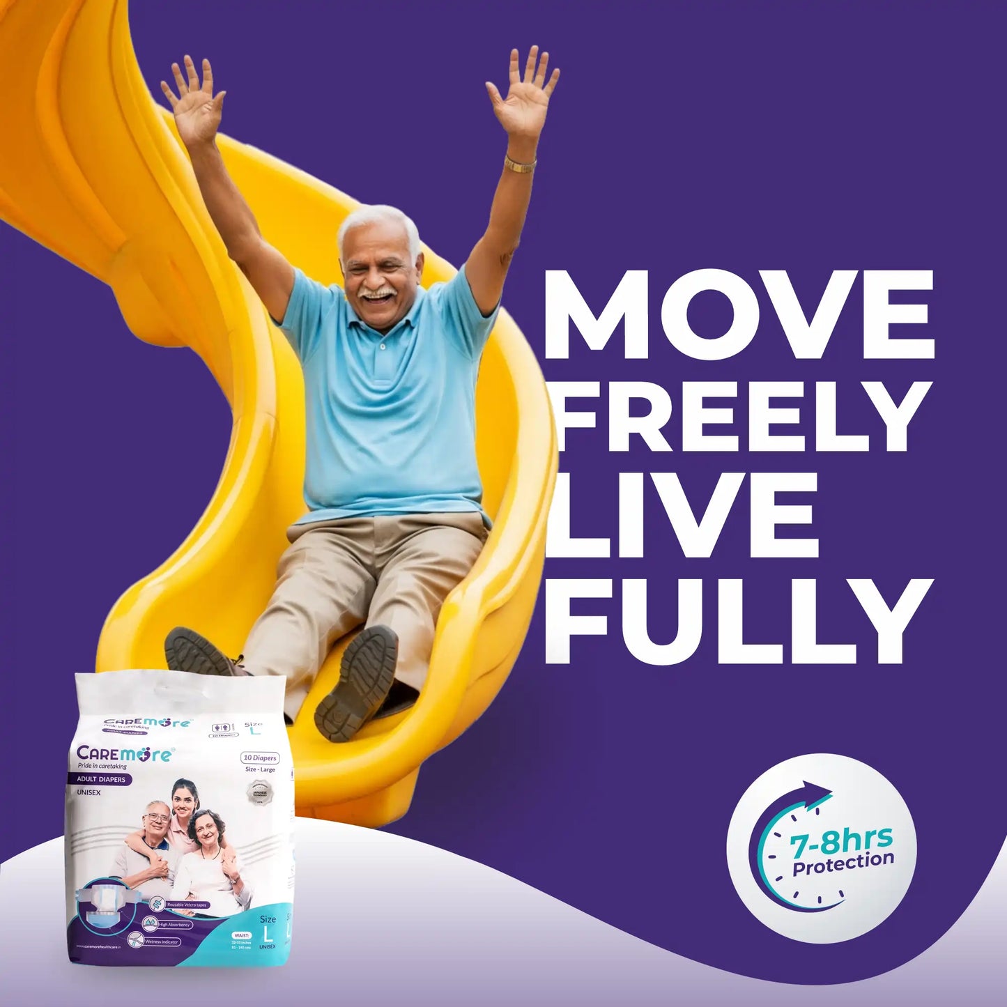 High Absorbency Leak-Proof Adult Diapers Pack by Caremore