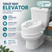 Comfort Commode Raiser 6 Inch Elevated Toilet Seat Without Lid Portable, Lightweight, Washable & Antibacterial