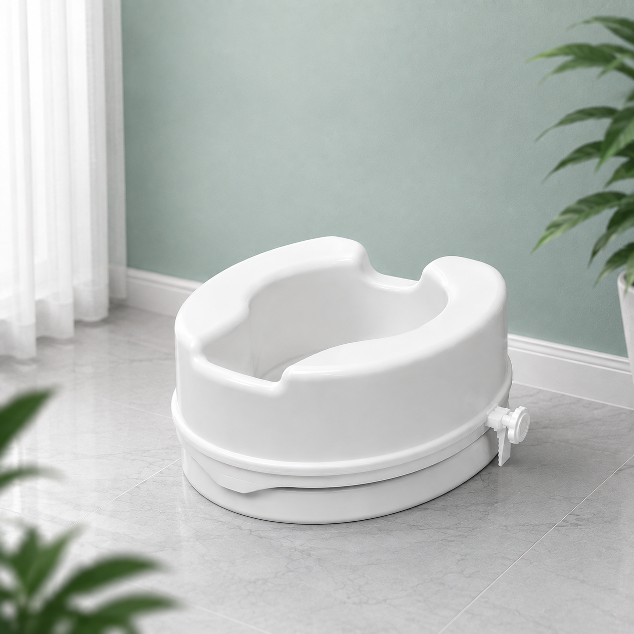 Comfort Commode Raiser 6 Inch Elevated Toilet Seat Without Lid Portable, Lightweight, Washable & Antibacterial