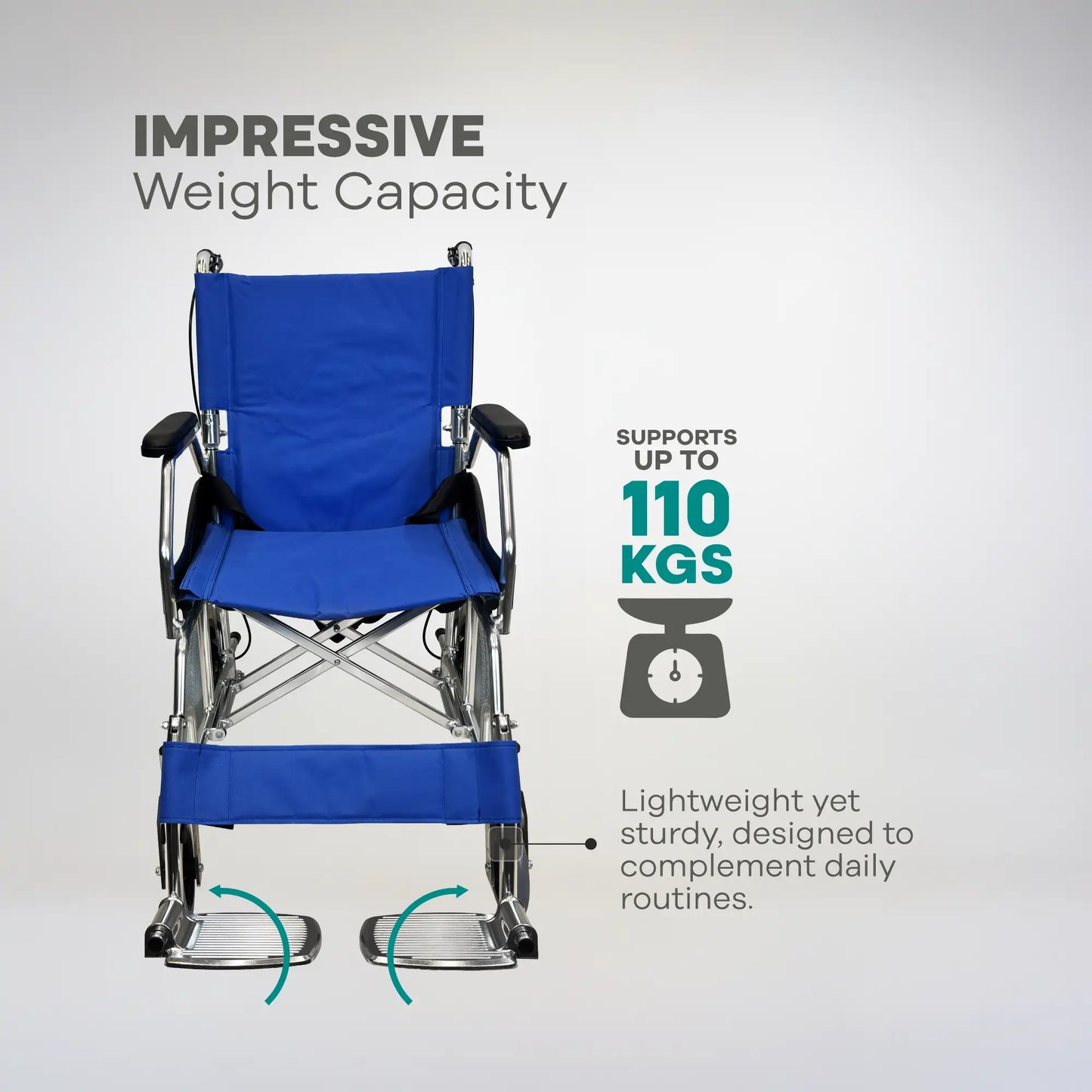 Manual Wheelchair with Durable Frame and Comfortable Seating ARREX CORD