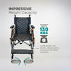Premium Lightweight Aluminum Wheelchair with Attendant Brake ARREX DARIA
