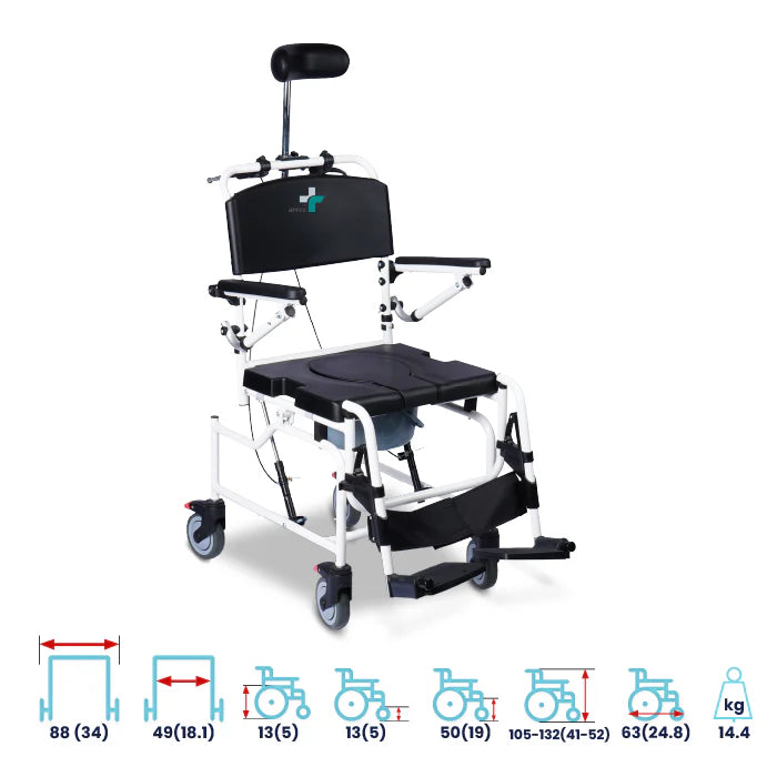 ARREX EFFIEL COMMODE WHEELCHAIR COMES WITH POT ATTACHED