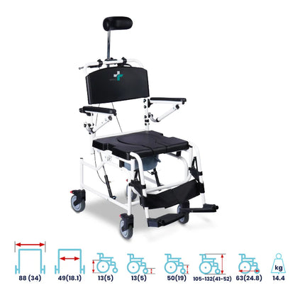 ARREX EFFIEL COMMODE WHEELCHAIR COMES WITH POT ATTACHED