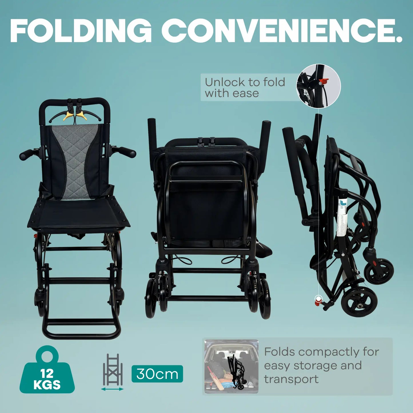 Compact Folding Travel Wheelchair ARREX Enu