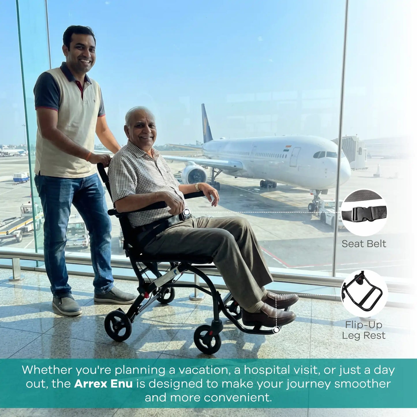 Compact Folding Travel Wheelchair ARREX Enu