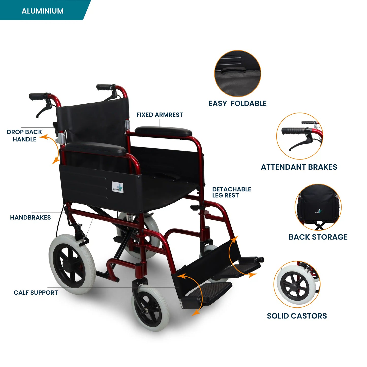 ARREX FELIX - BASIC ALUMINIUM WHEELCHAIR