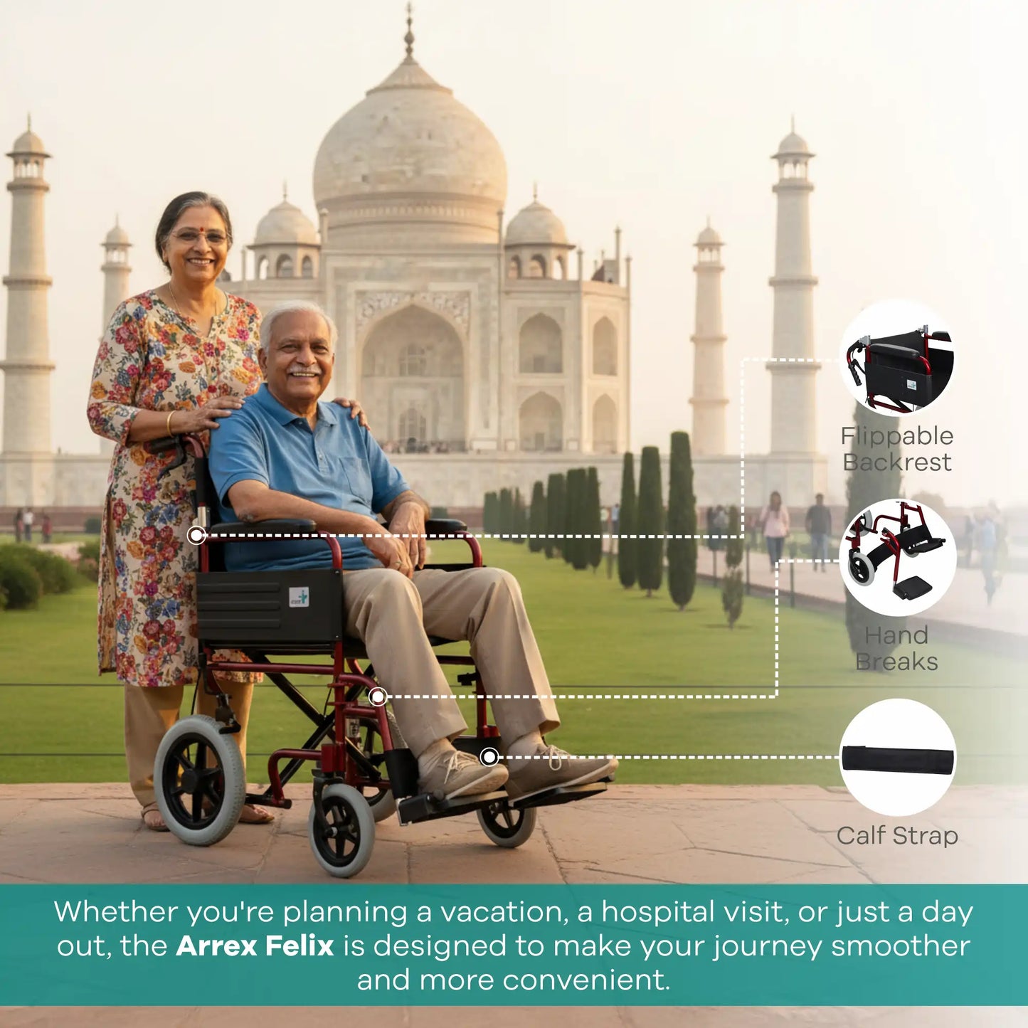 Lightweight Basic Aluminum Wheelchair for Daily Use Felix