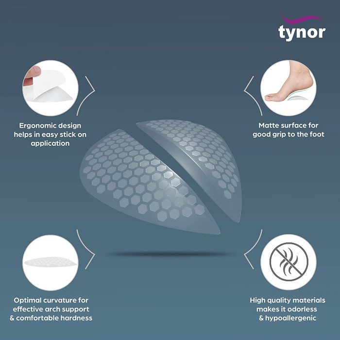 Arch Support Insoles for Plantar Fascia & Flat Feet Relief TYNOR K-15