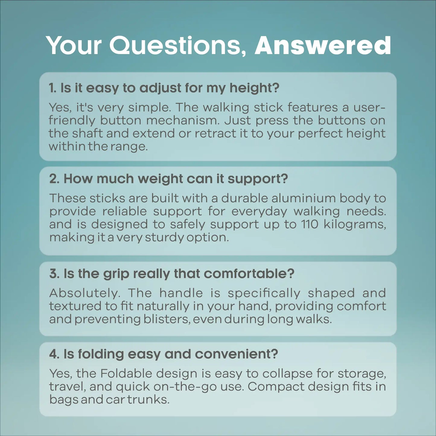 Folding Walking Stick - ARREX MS70